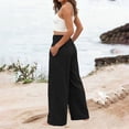 thumbnail image 4 of BUIGTTKLOP Women Palazzo Pants Summer Boho Wide Leg High Waist Casual Lounge Pant 2026 Beach Travel Vacation Outfits, 4 of 6