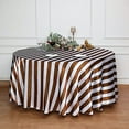 thumbnail image 2 of BalsaCircle 120" Gold White Stripes Satin Round Tablecloth Reception Dining Table Linens, 2 of 5