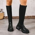 thumbnail image 2 of YLYL Women Knee High Boots Lug Sole hunky Block Heel Fall Winter Tall Riding Boots, 2 of 9