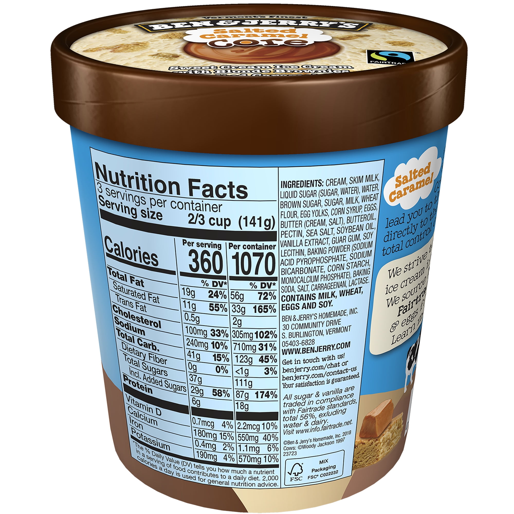 Ben & Jerry's Salted Caramel Sweet Cream Ice Cream Pint, 16 fl oz