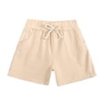 thumbnail image 3 of Gubotare Toddler Boy Summer Clothes Toddler Baby Boys Summer Knee Length Solid Cotton Candy Sport Shorts Kids Harem Pants 12 18 Months (Beige,12-18 Months）, 3 of 3