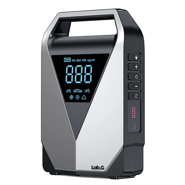 Cargador De Baterías Auto Portátil Inflador Arrancador 9000a Lab.G, Gris