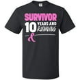 thumbnail image 3 of Inktastic Breast Cancer Survivor 10 Years and Running with Pink Ribbon T-Shirt, 3 of 5
