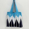 thumbnail image 3 of Handmade Reusable Women High-capacity Student Knit Knot Wrist Bag Wool Knitting Shoulder Bags Hand-woven Bag Tote Bag 3, 3 of 8