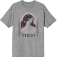 thumbnail image 3 of Virgo Zodiac Sign Adult Heather Gray Crew Neck Short Sleeve Tee-Medium, 3 of 4