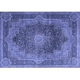 thumbnail image 1 of Ahgly Company Machine Washable Indoor Rectangle Medallion Blue Traditional Area Rugs, 3' x 5', 1 of 4