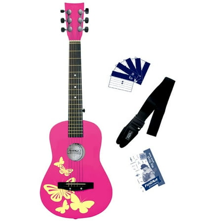 Pink W/ Yellow Butterflies Acoustic Gtr