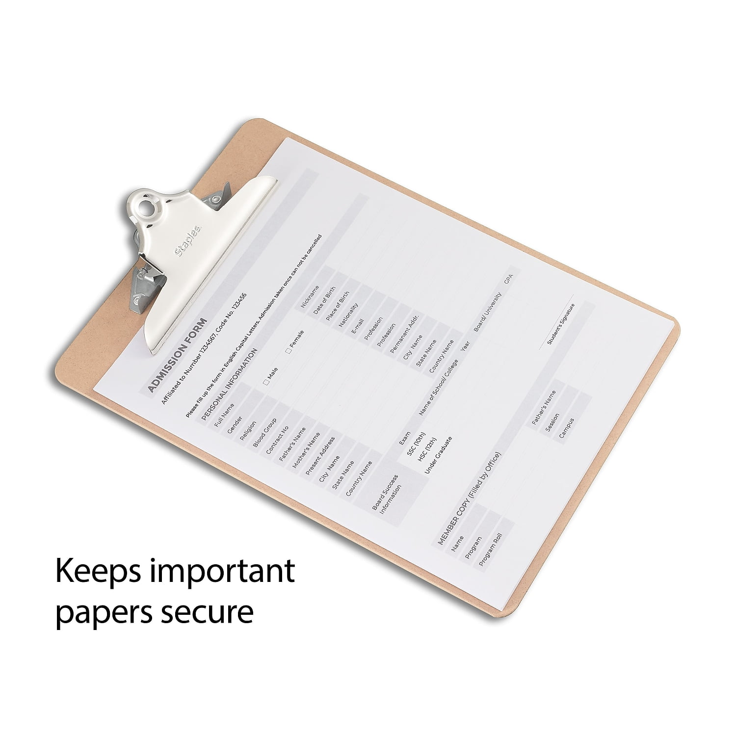 Staples Hardboard Clipboards Letter Size Natural Brown 9/Carton ST44291-CCVS