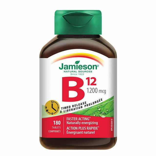 Jamieson™ Vitamine B12 à Libération Minutée 1200 mcg - 180 Comprimés
