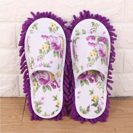 

Women Dust Mop Slippers Socks Microfiber House Slippers Bedroom Shoes PP