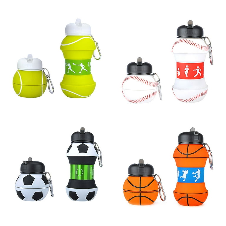 550ml Foldable Football Kids Water Bottles Portable Sports Water
