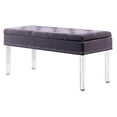 thumbnail image 1 of ORE International Banc de Rangement en Bois 18" avec Tête de Clou en Violet/clair, 1 of 3