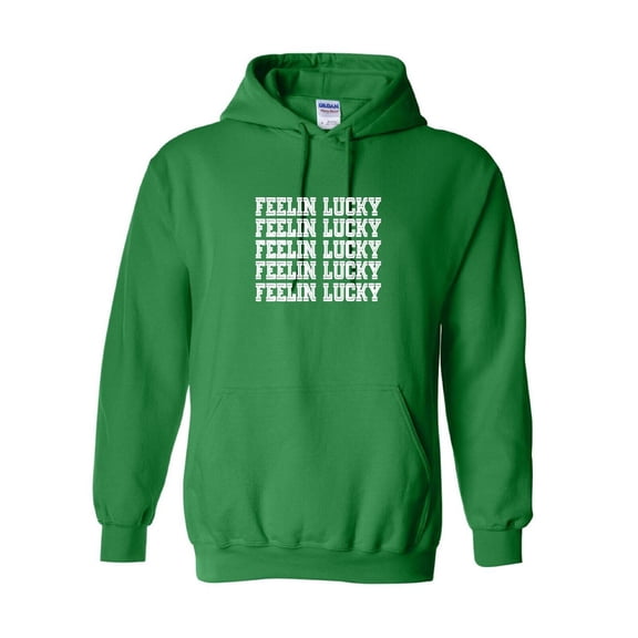 Feelin Lucky Saint Patricks Day Gift Sarcastic Humor Novelty Funny Men's Hoodies