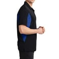 thumbnail image 3 of Mens Side Blocked Polyester Micropique Sport-Wick Polo Black/ True Royal Small, 3 of 5