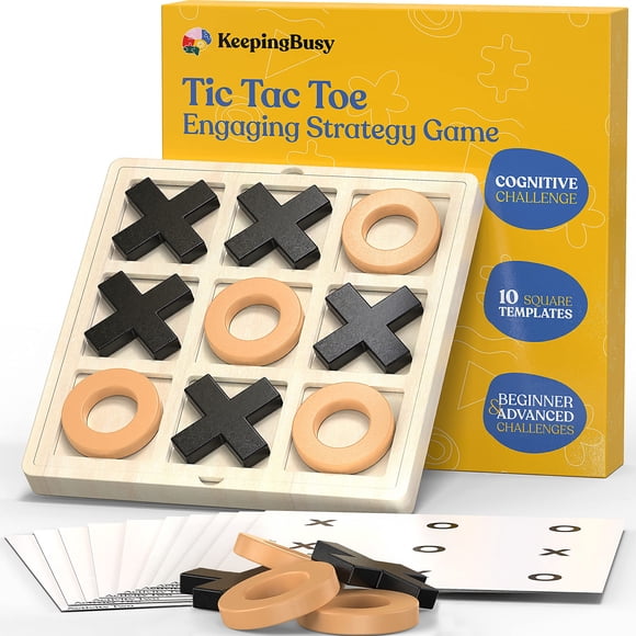 Juego Tic Tac Toe de madera para mantener ocupado las actividades de demencia