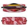 thumbnail image 2 of Fotbe Striped Meat Estuche para Lápices de Cuero con Estampado, Estuche con Cremallera Resistente, Organizador Compacto y Elegante para Papelería, 2 of 7