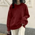thumbnail image 2 of Women's Sweaters Fall Outfits for Women Petite Friendly Oversized Knit Pullover – Soft Slouchy Fall/Winter Sweater, 2 of 3