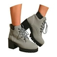 thumbnail image 3 of Women's Ankle Boots Fashion Heel Lace Up Platform Booties Comfortable Casual Leather Shoes for Everyday Use, 3 of 7