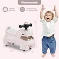 thumbnail image 3 of Babyjoy Ride on Toy Baby Dinosaur Sliding Car with 4 Universal Casters Under-Seat Storage Pink, 3 of 10