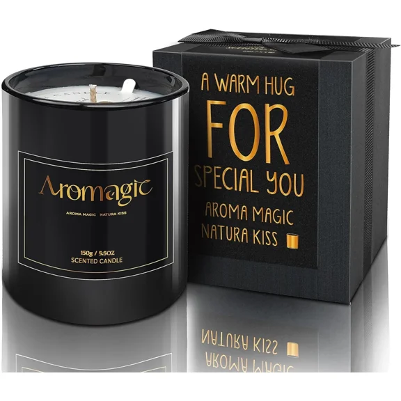 1 Pcs Black Lavender Soy Wax Candle, 5.5Oz, Ideal Home Decor & Aromatherapy Gift