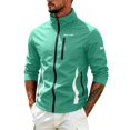 thumbnail image 6 of Wrtxtat Men's UPF 50+ Sun Protection Gym Jacket Lightweight Stand Collar Full Zip Hooded Athletic Jackets Long Sleeve Track Running Jackets Mint Green S, 6 of 10