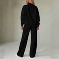 thumbnail image 4 of Rexolia Women’s Full Zip Relaxed Top & Wide Leg Pants Solid 2-Piece Active Set Black L, 4 of 4
