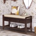 thumbnail image 2 of Storage Bench with 2 Drawers and  Cushioned Seat, Shoe Bench with Shoe Rack, for Entryway, Hallway and Bedroom, Espresso, 2 of 9
