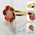 thumbnail image 4 of Servette Home Red Flower Christmas Metal Napkin Rings - Set of 2, 4 of 5