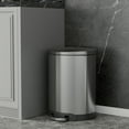 thumbnail image 1 of Innovaze 3.2 Gallon / 12 Liter Stainless Steel Step Semi-round Trash Can for Bathroom and Office, 1 of 7