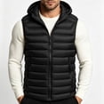 thumbnail image 6 of Nmnitkp Men's Lightweight Hooded Puffer Vest Full Zip Sleeveless Padded Outerwear With Zipper Pockets Warm Vest for Fall Winter Daily Wear Travel Hiking Casual Outdoor Activities Black,M, 6 of 7