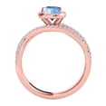 thumbnail image 4 of Aonejewelry 0.90 Ct. Ttw Diamond and Cushion Shaped Blue Topaz Ring in 10K Rose Gold, 4 of 4