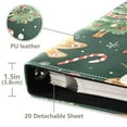 thumbnail image 3 of FORMRS 3 Ring Photo Album 4"x6" Self Adhesive Large Capacity PU Leather Cover, Green Christmas Trees, 3 of 8
