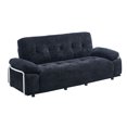thumbnail image 3 of Leumius 89" Chenille Sofa Couch with Extra Deep Seats,Comfy 3 Seater Sofa Upholstered Couch for Living Room,Black, 3 of 8