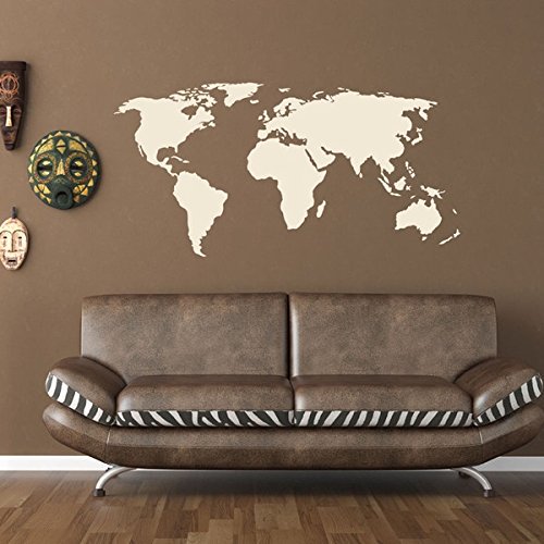 World Map Wall Decal Educational Wall Decal Map Sticker Vinyl Wall Art Geography Decor 1092 Red 59in X 30in Walmart Com Walmart Com