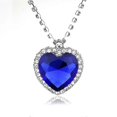 thumbnail image 1 of Collar con colgante de cristal de moda, collar Corazón del Océano Titanic, regalo de San Valentín, azul, 1 of 2