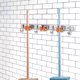thumbnail image 1 of Soporte para escoba de utilidad, herramienta de almacenamiento montada en la pared de acero inoxidable, con 2 soportes y 3 ganchos, solución de almacenamiento para el hogar, la cocina, el ba?o, el jardín y el garaje LingWen 8390606652218, 1 of 1