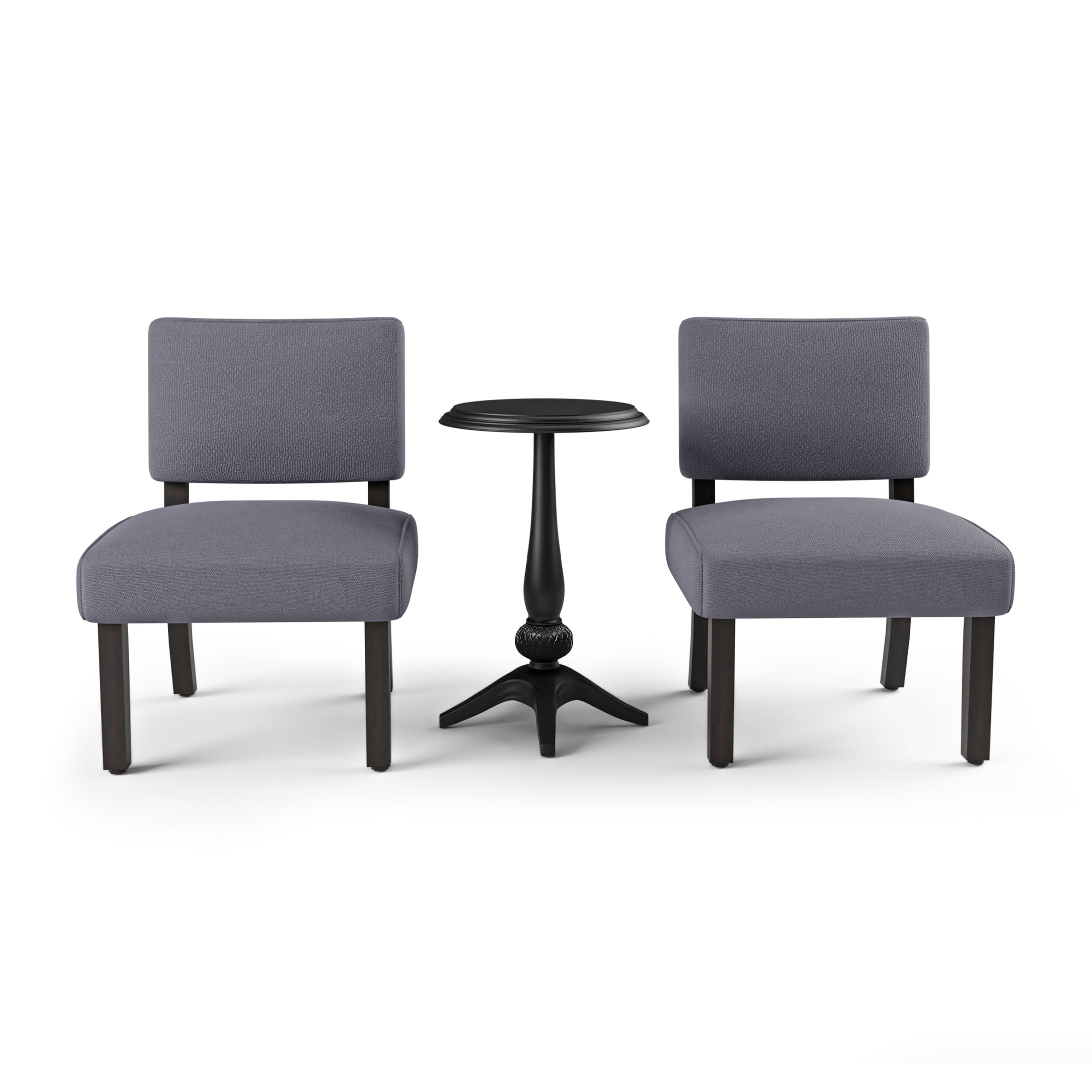 Furniture of America Salice 3-Piece Accent Table and Chair Set, Gray