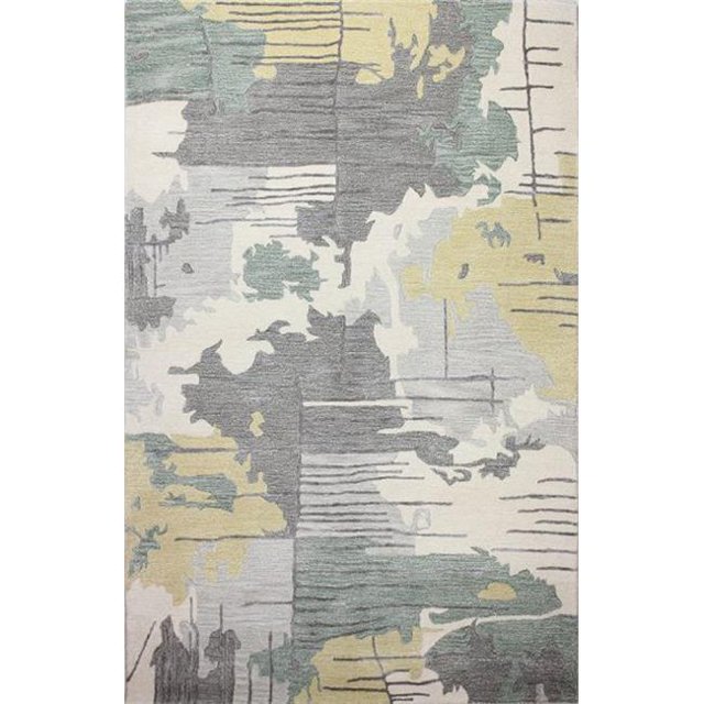 Bashian R129-IV-8X10-HG377 7 ft. 9 in. x 9 ft. 9 in. Greenwich Collection Contemporary Wool & Viscose Hand Tufted Area Rug, Ivory