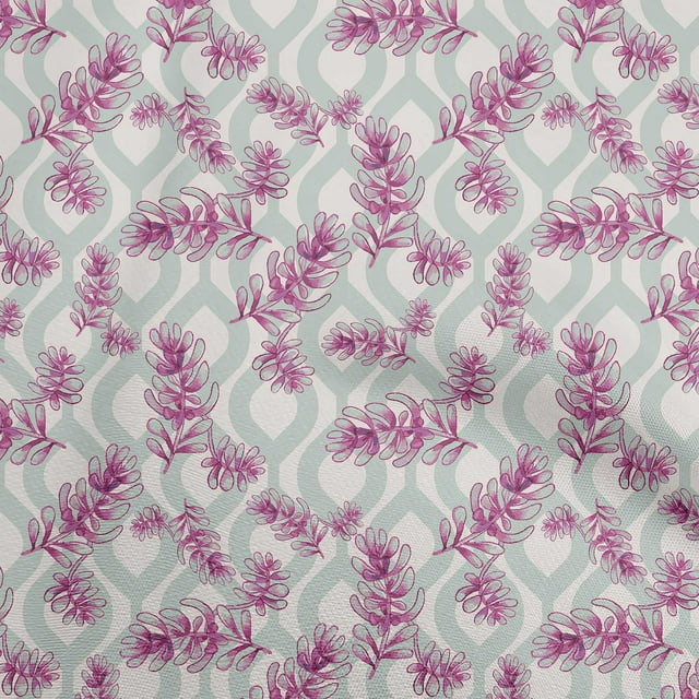 oneOone Cotton Poplin Pink Fabric Leaves Sewing Craft Projects Fabric Prints By Yard 42 Inch Wide