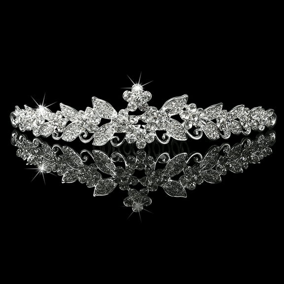 OUNONA Bridal Crown Headband with Shining Crystal Rhinestones for Wedding 15.4 * 6 * 3.4cm