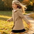 thumbnail image 6 of Cethrio Girls Wool Blend Peacoats Size 14, Mid-length Fashion Warm Single‑Breasted Winter Outerwear with Pockets Khaki, 6 of 8