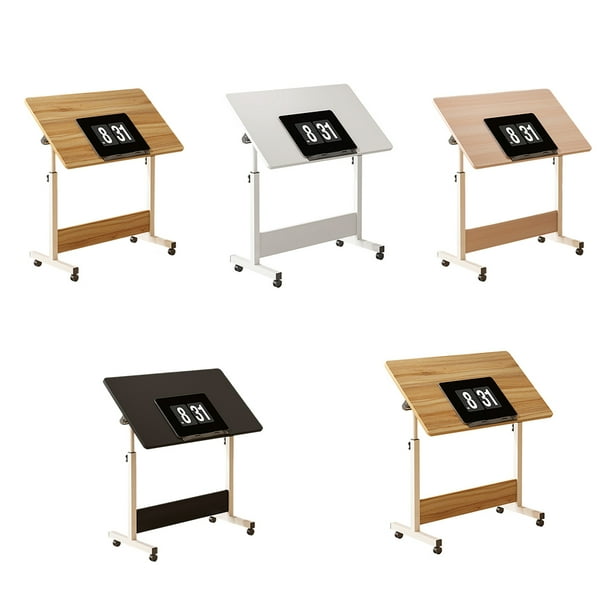 Bureau debout réglable en hauteur avec roulettes, table d'ordinateur compacte pour bureau à domicile, 80 x 60 cm, station de travail ergonomique