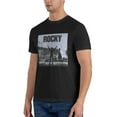 thumbnail image 4 of Men's Print With Rocky Balboa Fashion Short Sleeve T-Shirt Cotton Shirt,Black, 4 of 8