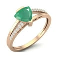 thumbnail image 2 of 0.98 Cts Trillion Shape Emerald 925 Sterling Silver Rose Vermeil Split Shank Engagement Women Mother's Day Gift Ring, 2 of 3