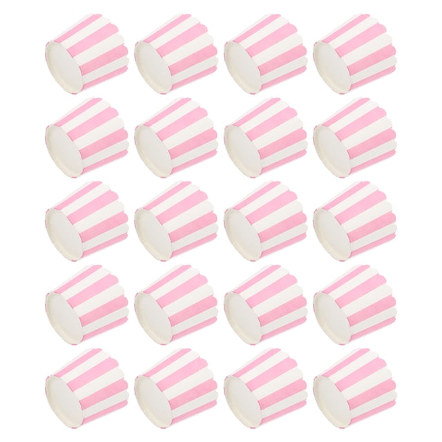 OULII 100 Pcs Gobelets à Gâteau en Papier Roses Résistants à la Chaleur Gobelets de Cuisson Jetables pour Fête et Boutique de Gâteaux