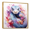thumbnail image 2 of Designart "Snakes in Floral Grace II" Animals Framed Wall Art - Traditional Pink Snake Bedroom Framed Canvas Wall Art, 2 of 6