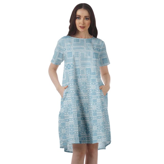 Moomaya Short Sleeve Dresses Plus Size Women Scoop Neck Mini Tunic Dresss