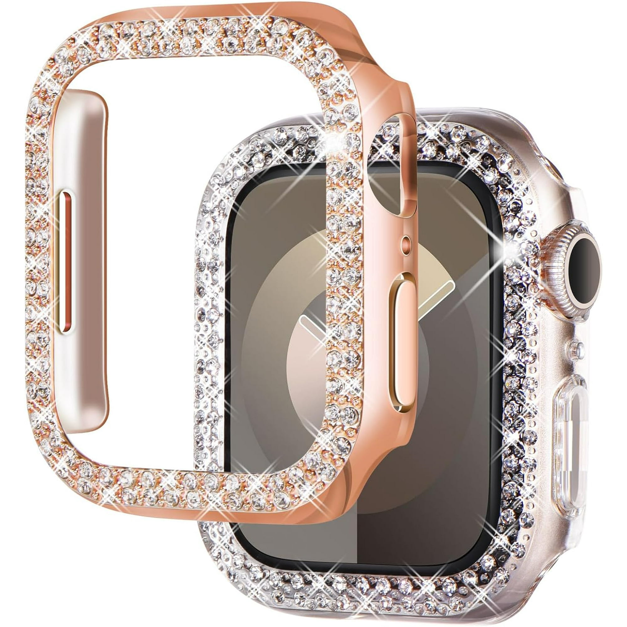 GHSDFBB 2 Pack Bling Compatible for Apple Watch Cases 44mm SE Series 6 5 4 Protective Bumper for iWatch SE Series 4 5 6 44mm Rose Gold Clear Walmart