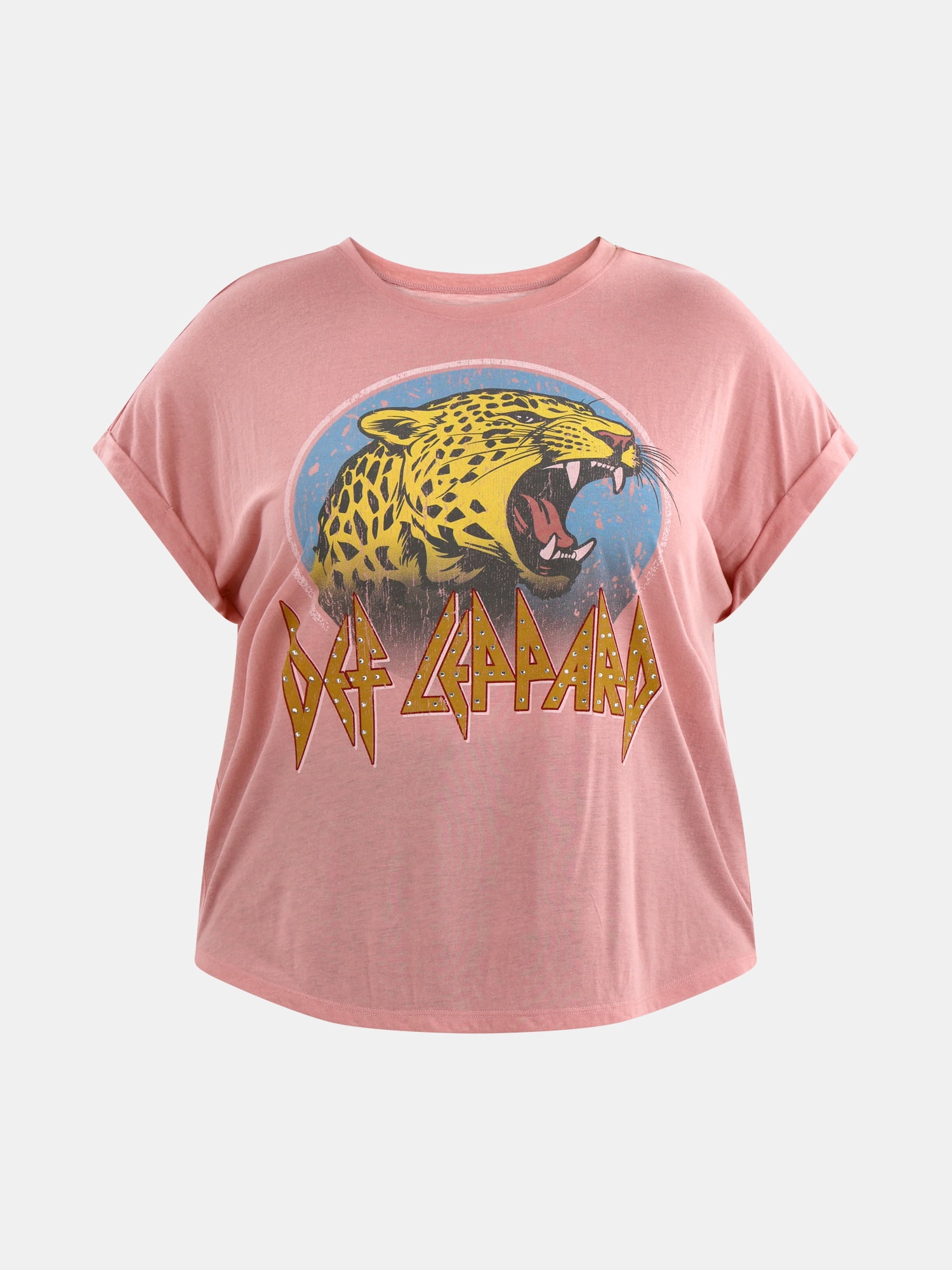Terra & Sky Women's Plus Def Leopard Graphic Tee, Sizes 0X-5X