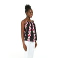 thumbnail image 3 of Hawaii Hangover Women's Hawaiian Spaghetti Strap Top in Pink Black Hibiscus Vine L, 3 of 5
